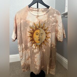 Oversized Sun Graphic Tie-Dye T-Shirt